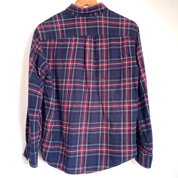 Basic Editions Flannel Classic Fit Long Sleeve Tartan Plaid Cotton Shirt Mens M - Picture 2 of 11